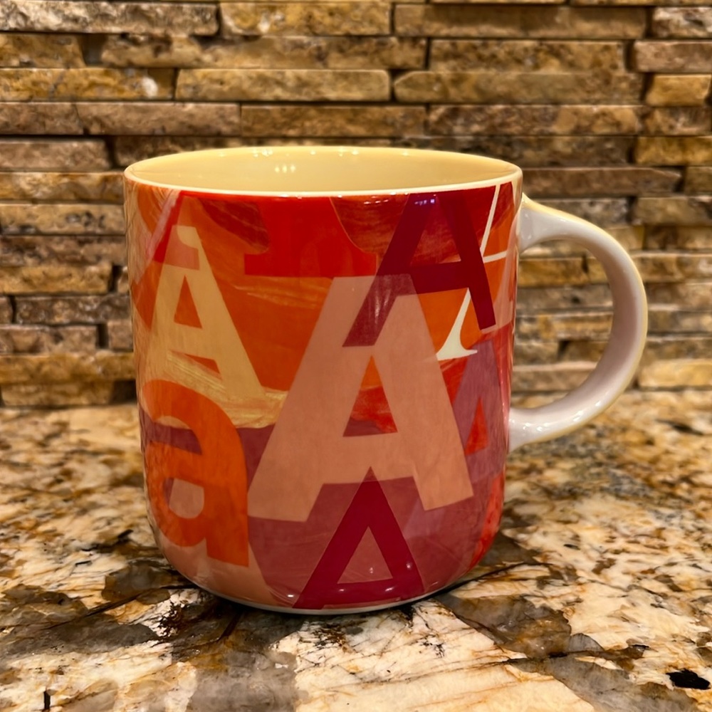 Anthropologie letter A mug